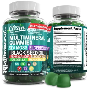 Clean Nutraceuticals sea moss gummies bottle photographed against a plain background
