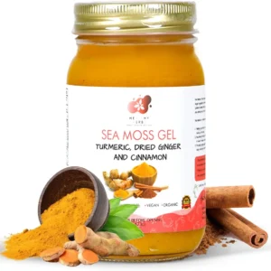 Healthy Herbs sea moss gel container photographed against a plain background