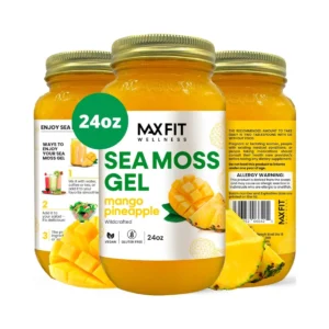 MAX FIT sea moss gel container photographed against a plain background