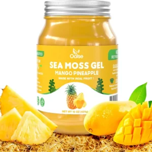 OALSE sea moss gel container photographed against a plain background
